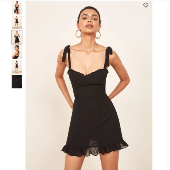 Reformation Christine Mini Dress - Black - Picture 1 of 14